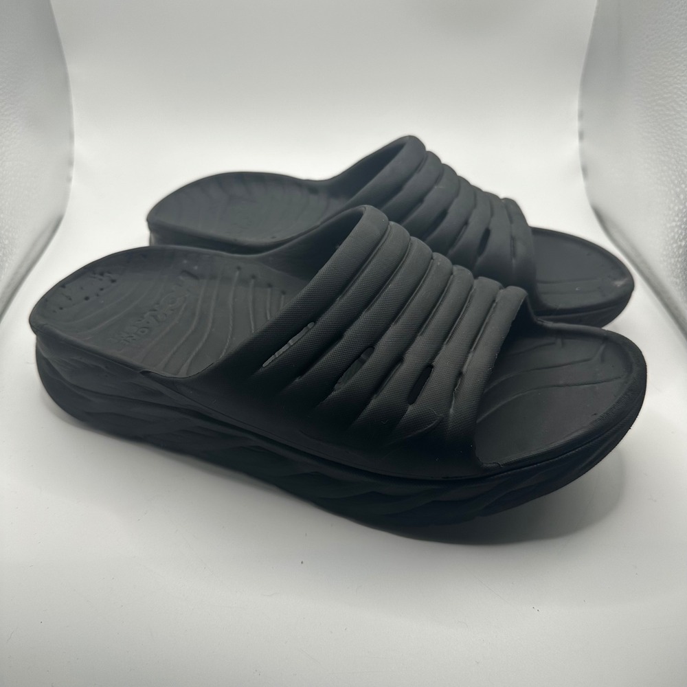 Hoka One One Ora Recovery Slide 2 Mens 9 Black Slip On Comfort Sandals 1099673